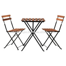 Outdoor Bistro Tisch Set Inklusive 1 Tisch und 2 Stühle aus Acacia